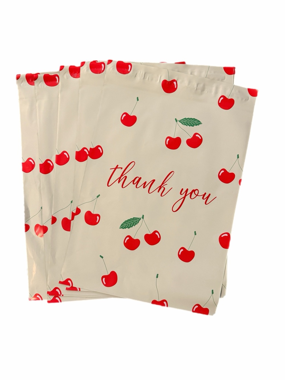 10 Pack Cherry Thank You Poly Mailers 10x13 Shipping Bags Boutique Packaging